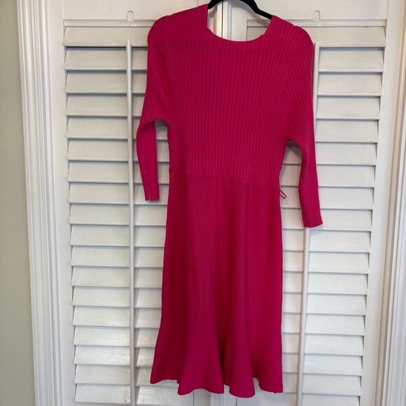 Cato Pink Ribbed Sweater Dress Size Medium - Picture 2 of 10